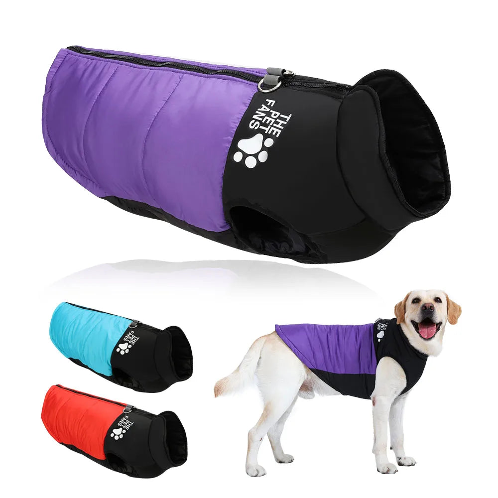 Winter Big Dog Jacket Coat Windproof Clothes For Medium Large Dogs Labrador Vest Outfits Cozy Warm Golden Retriever Pet Apparel