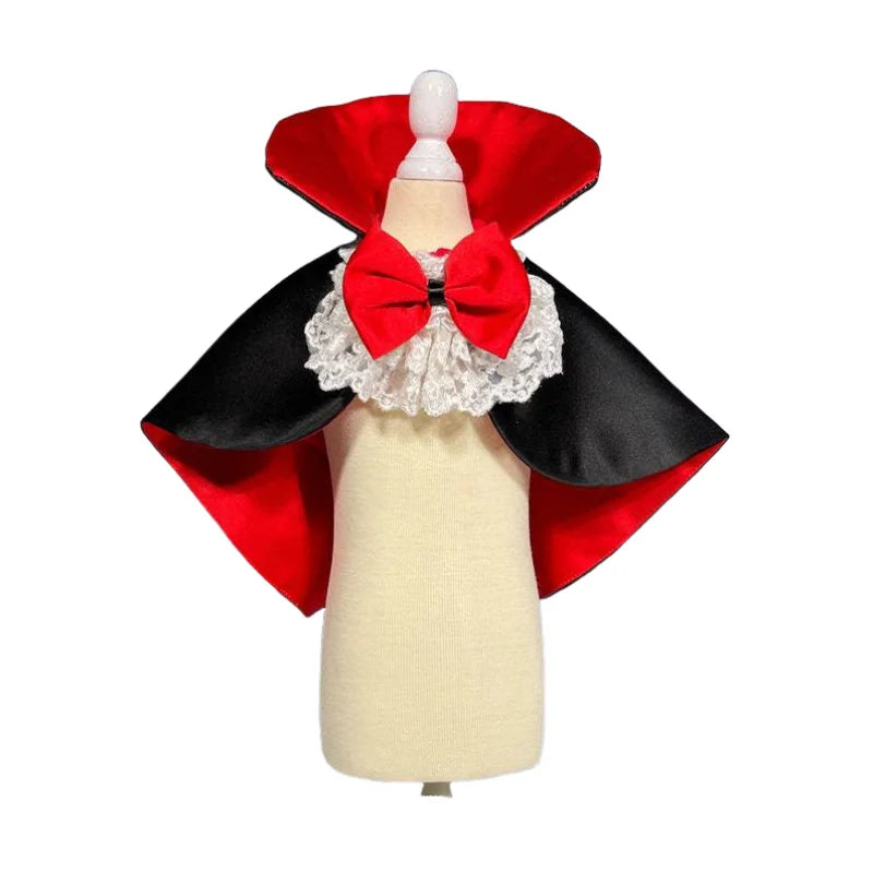 Dogs Halloween Vampire Cape Prince Puppy Pet Cosplay Clothes for Small Medium Dogs Christmas Dress Up Festival Outfits